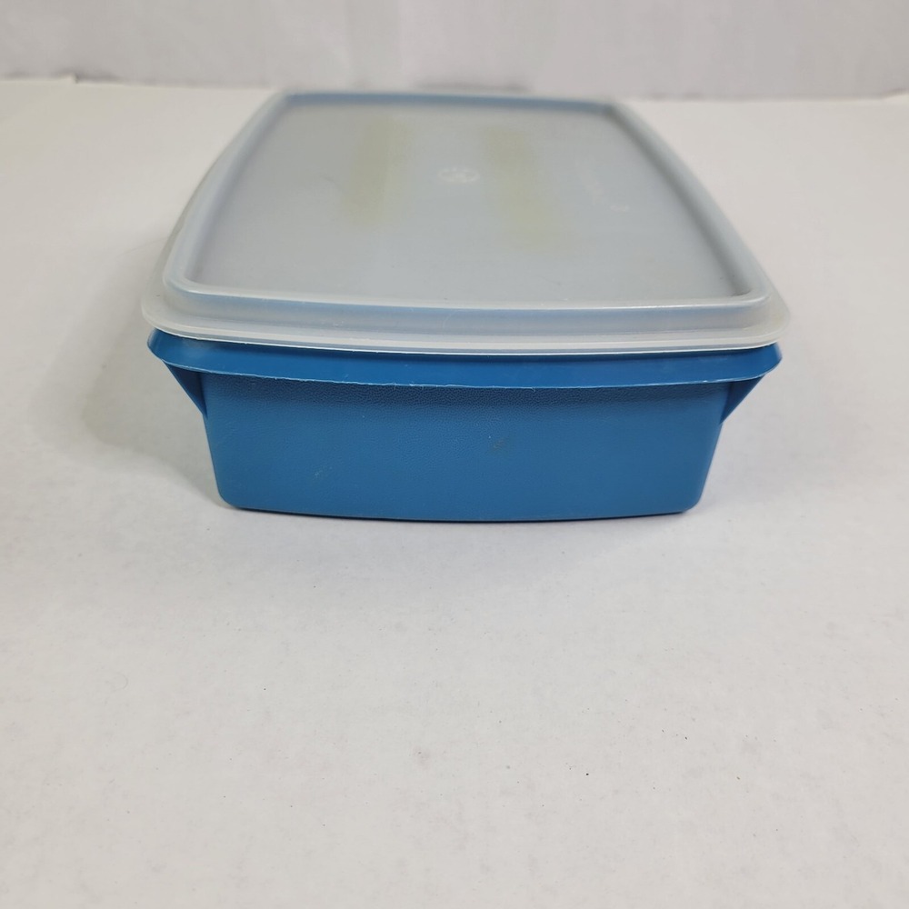 Tupperware Tuppercraft 767-3 Rectangular Container Blue Storage Craft Organizer - Picture 4 of 12